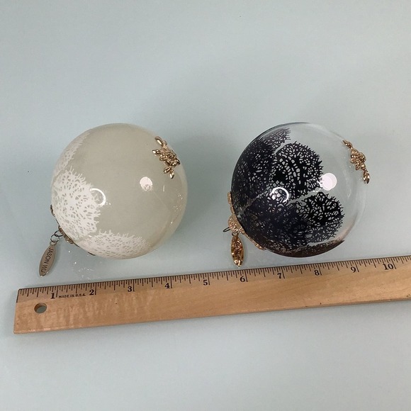 Jason Wu Jing Jang Glass Ornaments Raised lace with crystals EUC - Picture 6 of 9